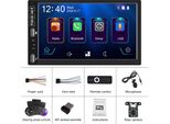 Autoradio 2Din 7 Pollici Hd MP5 Carplay Bluetooth Fm Music Player Con 8 Telecamere Luminose
