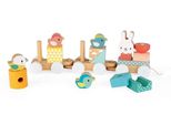 Treno Di Legno Janod - Giocattolo Educativo Con Blocchi Da Costruzione E Animali