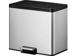Eko - Cestino A Pedale Essential 2 Recycler 20+9 Litri - Acciaio Inox Polipropilene - Acciaio Inox Opaco