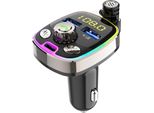 Auto Bluetooth Fm Trasmettitore Pd Dual Usb Fast Charger Nero