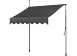 Tenda Da Sole Per Balcone, Altezza Regolabile 200-300 Cm, Tessuto Resistente Ai Raggi Uv, 300 X 120 Cm Grigio
