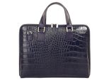 Aktentasche SAMANTHA LOOK, Damen, Gr. B/H/T: 37cm x 31cm x 6cm onesize, blau, Leder, glänzend, Taschen, echt Leder, Made in Italy