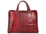 Aktentasche SAMANTHA LOOK, Damen, Gr. B/H/T: 38cm x 29cm x 7cm onesize, rot, Leder, glänzend, Taschen, echt Leder, Made in Italy