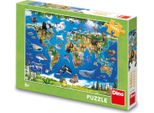 Dino Puzzle Mappa Degli Animali 100 Pezzi Xl