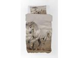Set Di Biancheria Da Letto Con Cavallo 2 Pezzi 135X200 Cm (80X80 Cm)