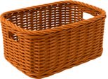 Cestino Rettangolare In Vimini Di Plastica Marrone - 32X20X17,5 Cm