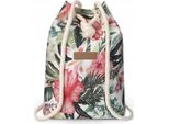 Zaino Da Donna Con Motivo Floreale, Piccolo Zaino Con Coulisse, Zagatto, Borsa Per Tutti I Giorni Con Coulisse, 30X34X13 / ZG669