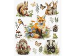 Luca-S Kit Per Ricamo A Punto Croce "Animali Della Foresta"", Schema Contato, 30X36Cm"