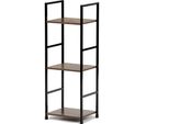 Scaffale, 3 Ripiani, Decoro Legno Vecchio, Mdf, Laccato Nero