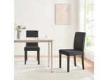 Sedia Da Pranzo 'Hamburg' Set Di 2 Sedie Imbottite Gambe In Legno Tessile Nero