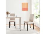 Sedia Da Pranzo 'Hamburg' Set Di 2 Sedie Imbottite Gambe In Legno Tessile Beige