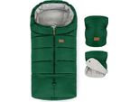 Petite&Mars Set Invernale Jibot 3In1 + Guanti Per Passeggino Jasie Juicy Verde