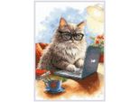 Kit Per Ricamo A Punto Croce Riolis "Autore Di Meowmoirs"", Schema Per Il Conteggio, 21X30Cm"