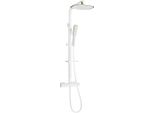 Mexen CQ49 Set Doccia Esterno Con Soffione E Rubinetto Termostatico, Bianco/Oro - 772504995-25