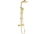 Mexen CQ45 Set Doccia Montato Esternamente Con Soffione E Batteria Termostatica, Oro - 772504595-50