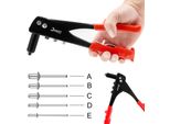 Delphi Set Di Pinze Per Rivettare Con 500-2,4 I 3,2 I 4,0 I 4,8 Mm Rivetti Ciechi Pinze Per Rivettare Cieche Strumento Professionale Per Rivettare Con Custodia