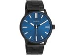 Quarzuhr OOZOO, schwarz (schwarz, blau), Armbanduhren, Herren, Armbanduhr, Herrenuhr, Lederarmband, analog