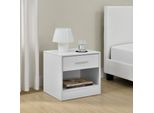 [En.Casa]® Comodino Bianco 1X Cassetto E 1X Ripiano In Truciolato