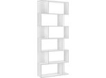 Libreria Scaffale A 6 Livelli 192 X 80 X 24 Cm Divisorio Per Ambienti Scaffale In Piedi 8 Kg Per Ripiano Scaffale Alto Scaffale Per Archivi Ufficio Bianco [En.Casa]