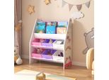 Scaffale Per Bambini 'Ponteceso' Con 2 Scomparti E 6 Scatole Pieghevoli Motivo Unicorno 74 X 62 X 26,5 Cm