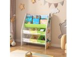 Scaffale Per Bambini 'Ponteceso' Con 2 Scomparti E 6 Scatole Pieghevoli Motivo Dinosauro 74 X 62 X 26,5 Cm
