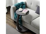 Tavolino 'Holeby' Tavolino A C Con Rotelle Rotondo 56 X Ø 38 Cm Grigio