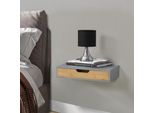 Mensola A Muro 'Bokn' Con Cassetto 40 X 24 X 8 Cm Bamboo Grey