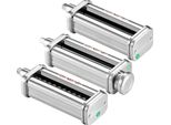 Succebuy 3 Pezzi Di Accessorio Per Pasta Per Robot Da Cucina Kitchenaid - Set In Acciaio Inox Con Rullo Per Sfoglia, Taglia Spaghetti E Fettuccine, Manopola Per La Regolazione Dello Spessore A 8 Vie
