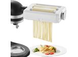 Succebuy Accessorio Per Pasta Per Mixer Kitchenaid, Set Di Taglierine A Rullo In Acciaio Inox 3 In 1, Spaghetti, Fettuccine, 8 Spessori, Pulsante
