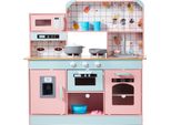 Succebuy Cucina Giocattolo Per Bambini, Set Di Cucina Giocattolo In Legno Con Luci E Suoni. Cucina Per Bambini Con Gelatiera, Forno, Lavello, Microonde, Frigorifero, Posate E Accessori Per La Frutta Per Bambini Dai 3 Agli 8 Anni.