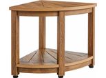 Panca Da Doccia Angolare Succebuy, Altezza 18,5", Raggio 17,75"", Polistirolo Con Venature In Finto Legno, Portata 350 Libbre Con Ripiano, Resistente All'acqua, Per Bagno E Doccia"