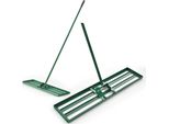Costway Rastrello Livellatore In Metallo, Attrezzo Per Prato Con Impugnatura Ergonomica, Livellamento Di Terreni Sabbiosi, Rastrello Livellatore Per Superfici Verde 91X25Cm