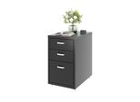 Flexispot Mobile Con Piedistallo Per Ufficio Con 3 Cassetti, Schedario In Metallo, Cassettiera Con Ruote, Mobile Base Per Casa E Ufficio (Nero)