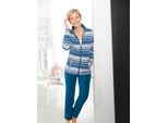 Hausanzug FEEL GOOD, Damen, Gr. 36/38, blau (petrol, gemustert), 100% Polyester, Homewear-Sets Hausanzug