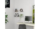 The Living Store Mensole Da Parete 2 Pz. Bianco 80X11,5X18 Cm Materiale A Base Di Legno