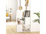 The Living Store Libreria Divisorio Bianco 60X24X94 Cm Materiale In Legno