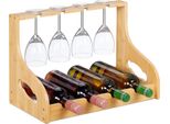 Portabottiglie Relaxdays Con Portabicchieri