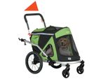 2-in-1 Hundeanhänger Hundebuggy mit Reflektoren für Mittelgroße Hunde