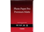 Canon Pro Premium PM-101 - Liscio Opaco - 310 Micron - A4 (210 X 297 Mm) - 210 G/M² - 20 Fogli Carta Fotografica
