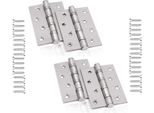 4 X Cerniere Per Cancelli In Acciaio Inox - Cerniere Per Porte Pesanti - Cerniere Per Cancelli Da Giardino In Acciaio Inox 100 Mm X 75,5 Mm - Set Di Raccordi Per Barche - Connettore Per Mobili, Finestre, Armadietti Con Fissaggio - Cerniera Per Porte