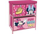 Arditex Scaffale Per Bambini Disney Minnie Mouse Con 3 Scatole In Tessuto Per Libri, Giocattoli, Palline, Vestiti, Scarpe, 53 X 30 X 60 Cm
