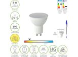 Lampadina Dicroica A Led Con Filettatura GU10. 5 Watt. Equivalente A 50 Watt. 500 Lumen. Luce Calda (2700º K.)