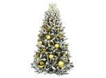 Albero Di Natale Artificiale Decorato Con 73 Ornamenti Golden Christmas 150 Cm Con Supporto E Ornamenti Natalizi