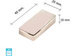 Magnete Rettangolare Al Neodimio Wolfpack 40X20X10 Mm. (Confezione Blister 1 Pezzo)