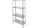 Scaffale In Acciaio Zincato Con 4 Ripiani, 150 X 75 X 30 Cm. Ripiani Regolabili. Peso Massimo 120 Kg.