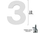 Numero "3"" Wolfpack, Argento Opaco, 10 Cm + Viti, Blister Con 1 Pezzo"