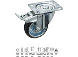 Piastra Freno Industriale In Gomma Nera Per Ruote 100 Mm