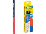 Matita Da Carpentiere Bicolore 18 Cm. (12 Unità) Matita Per Marcare, Matita Da Carpentiere, Pennarello Da Costruzione Rosso/Blu