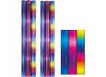 Pacco Regalo Arcobaleno - Pacco Regalo Metallizzato Per Ogni Occasione - 150 X 70 Cm - 6 Rotoli