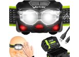 Vayox Lampada Frontale VA0078 Serie Pro | 500Lm | Xte 5W + Cob | 5 Modalità | USB-C | Nero